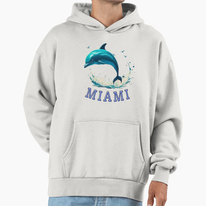 Dolphin Miami Hoodie - Trendy Graphic Unisex - T-Shirt, Sweatshirt, Hoodie