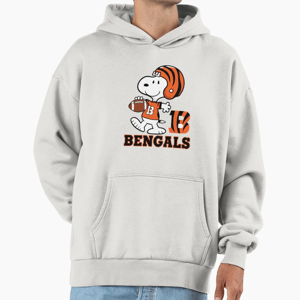Snoopy Cincinnati Football Hoodie - Minimalist Print for Adults - T-Shirt, Sweatshirt, Hoodie