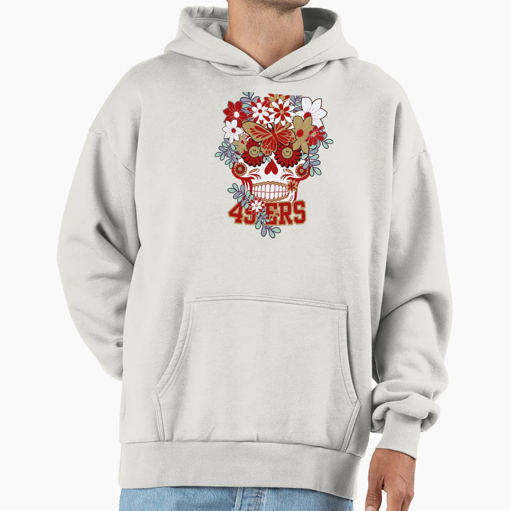 San Francisco 49Ers Scull Hoodie - Custom Art Print for Adults - T-Shirt, Sweatshirt, Hoodie