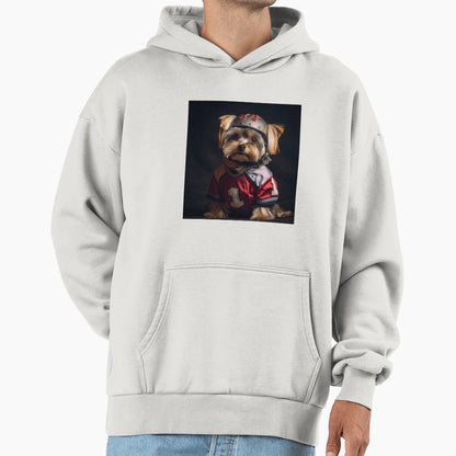 Football Yorkie Hoodie - Unique Graphic for Adults - T-Shirt, Sweatshirt, Hoodie