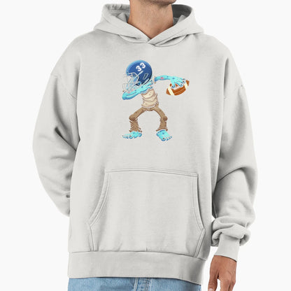 Dabbing Football Player Funny Hoodie - Minimalist Print for Adults - T-Shirt, Sweatshirt, Hoodie