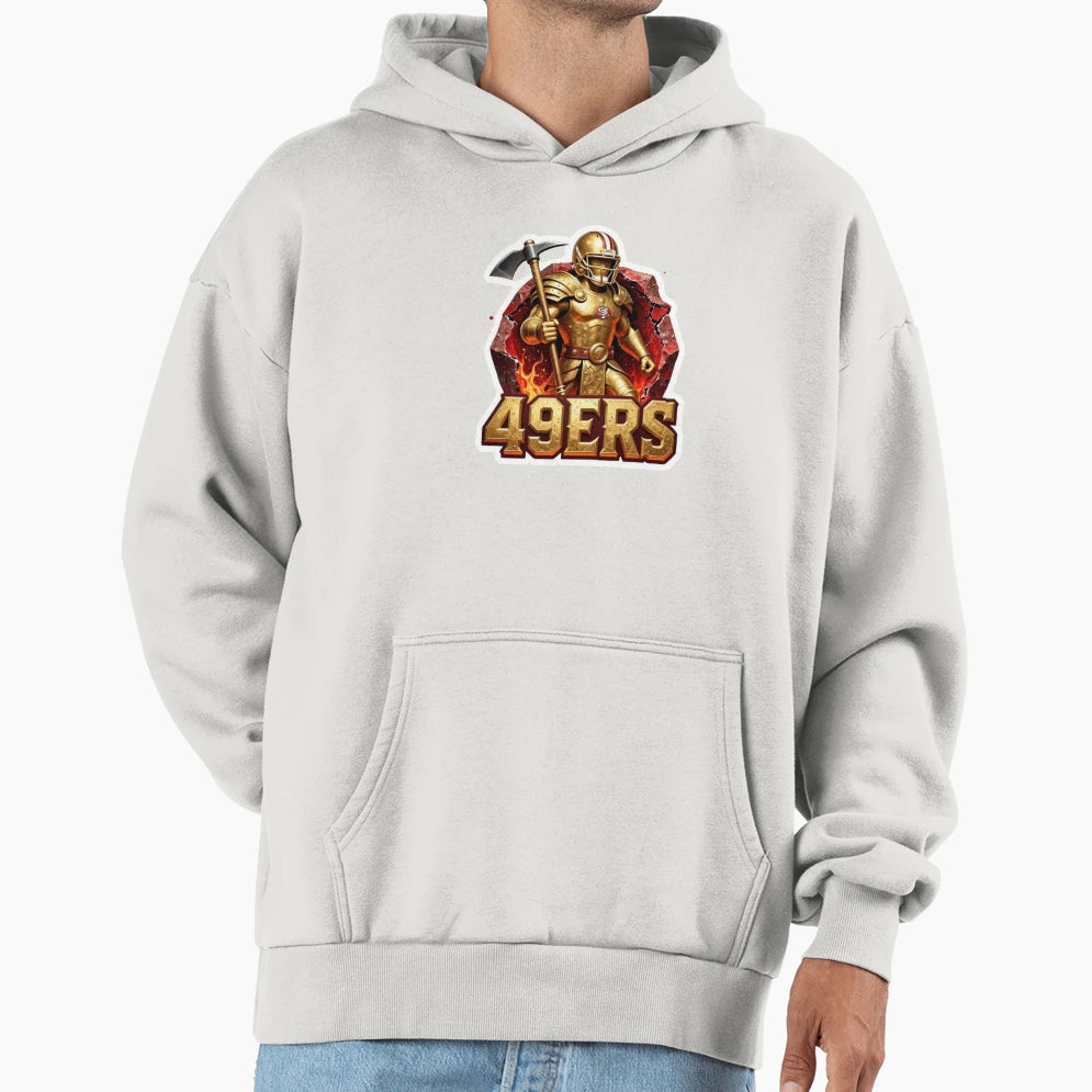 San Francisco 49Ers Football Decal Hoodie - Novelty Apparel for Adults - T-Shirt, Sweatshirt, Hoodie