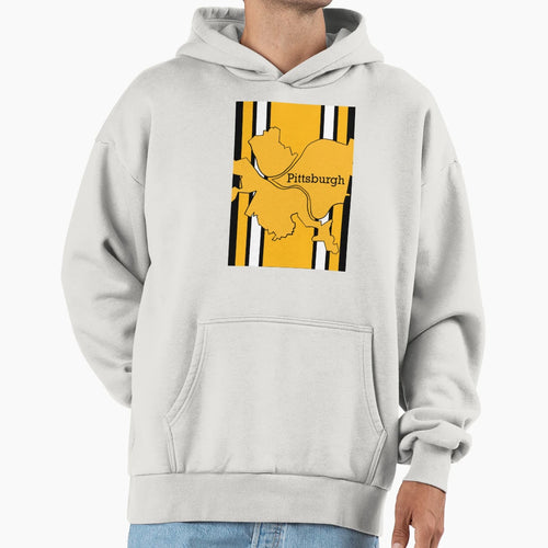 Pittsburgh City Map Team Colors T-Shirt - Aesthetic Graphic Men Women - T-Shirt, Sweatshirt, Hoodie