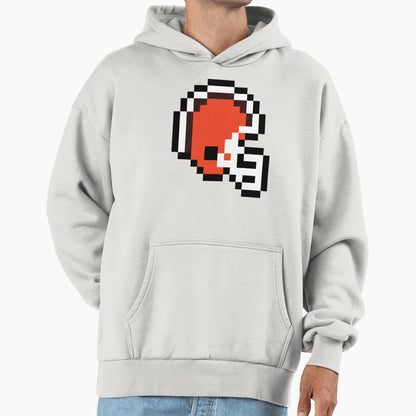 Cleveland Browns 8 Bit Football Helmet Hoodie - Custom Art Print Unisex - T-Shirt, Sweatshirt, Hoodie