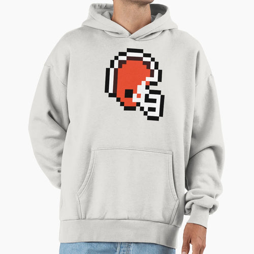 Cleveland Browns 8 Bit Football Helmet Hoodie - Custom Art Print Unisex - T-Shirt, Sweatshirt, Hoodie