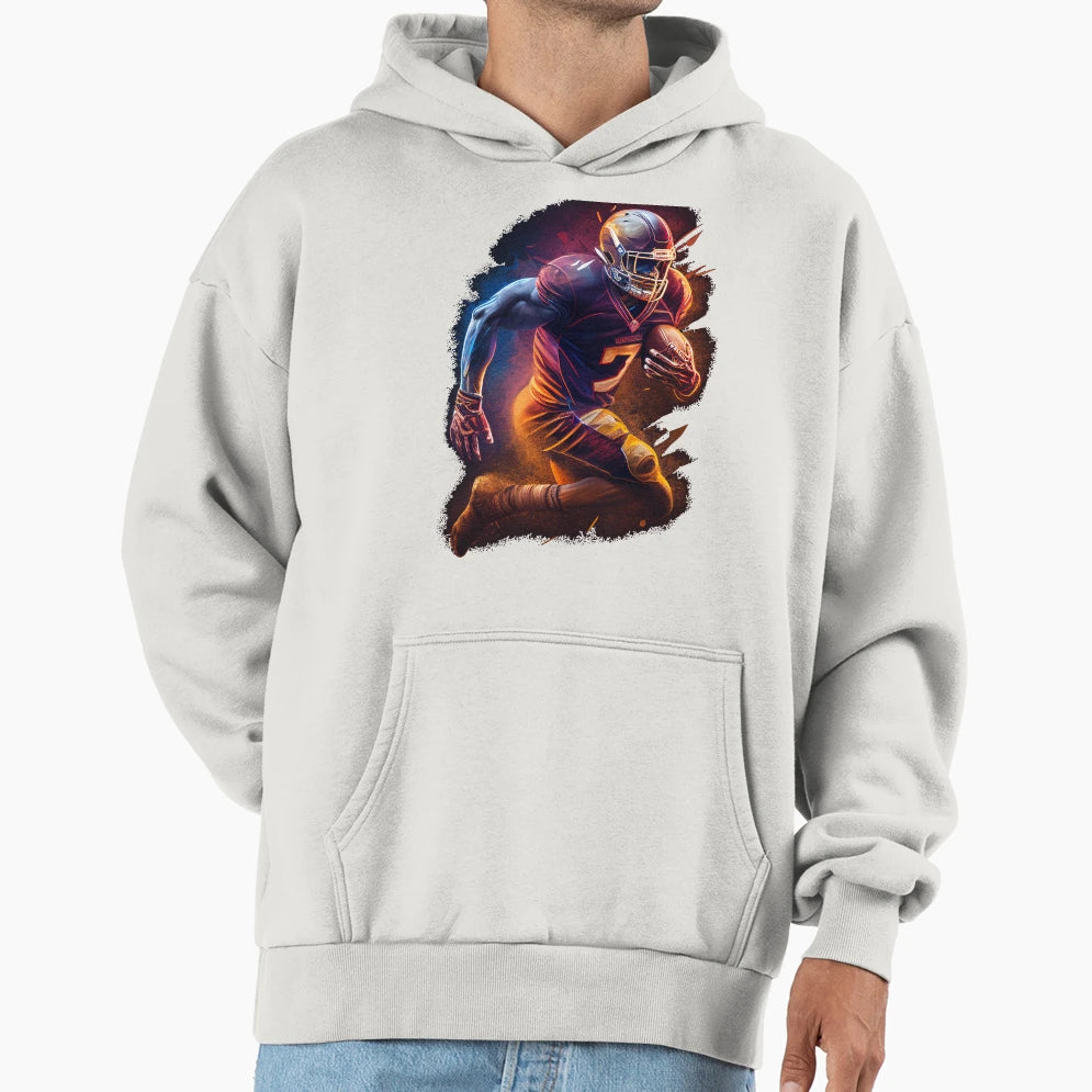 Running American Football Player Hoodie - Casual Everyday Wear for Adults - T-Shirt, Sweatshirt, Hoodie