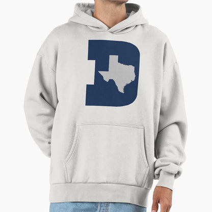 D Texas Blue Silver Hoodie - Unique Graphic Men Women - T-Shirt, Sweatshirt, Hoodie