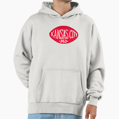 Kansas City Mo Hand Drawn Football Hoodie - Streetwear Style for Adults - T-Shirt, Sweatshirt, Hoodie