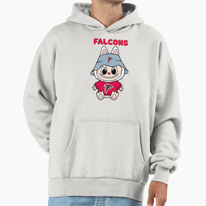 Funny Labubu Falcons Cartoon Art Hoodie - Graphic Print Unisex - T-Shirt, Sweatshirt, Hoodie