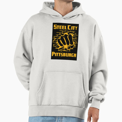 Pittsburgh City Iron Black And Gold Hoodie - Novelty Apparel for Adults - T-Shirt, Sweatshirt, Hoodie