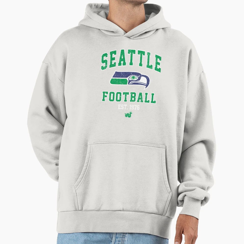 Seattle 12 Sea Hawk Football Throwback Hoodie - Graphic Print for Adults - T-Shirt, Sweatshirt, Hoodie