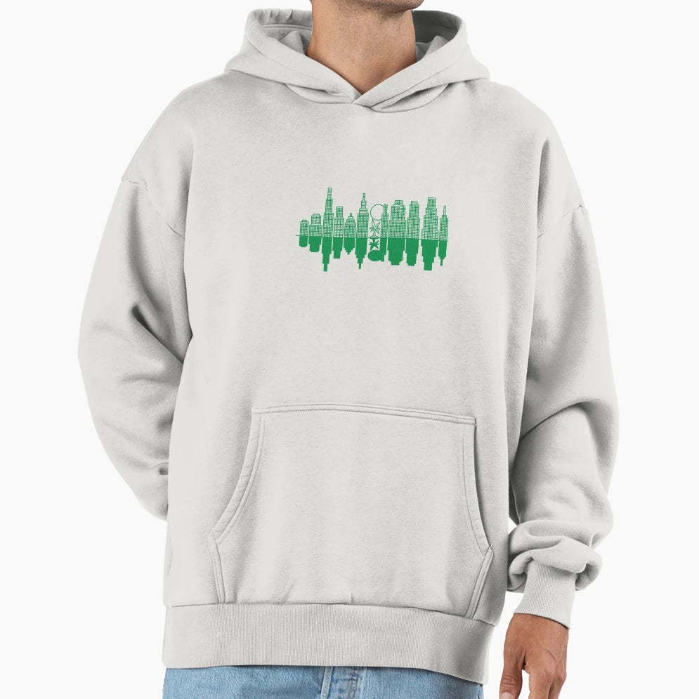 City Skyline Tree Green Version Hoodie - Fun Novelty Design Men Women - T-Shirt, Sweatshirt, Hoodie
