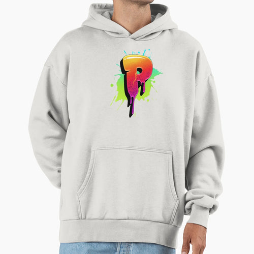 Graffiti Letters P Letter Colorful Paint Hoodie - Unique Graphic Men Women - T-Shirt, Sweatshirt, Hoodie