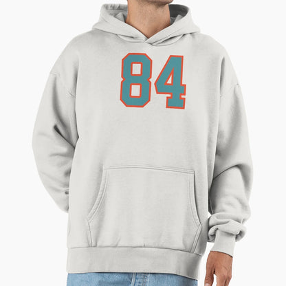84 Number Aqua Orange Lucky Sports Hoodie - Casual Everyday Wear Men Women - T-Shirt, Sweatshirt, Hoodie