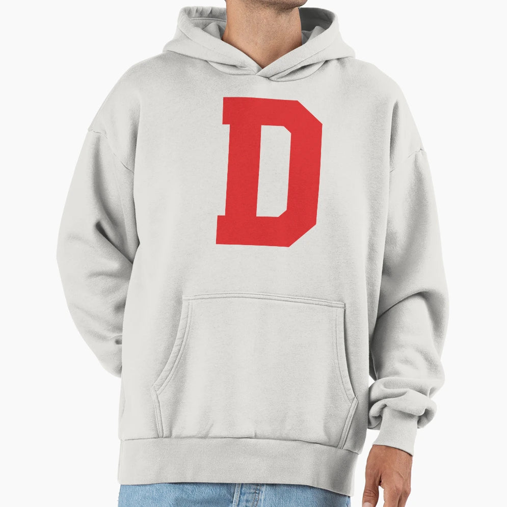 Alphabet Red D Sports Letter D Hoodie - Trendy Graphic Unisex - T-Shirt, Sweatshirt, Hoodie