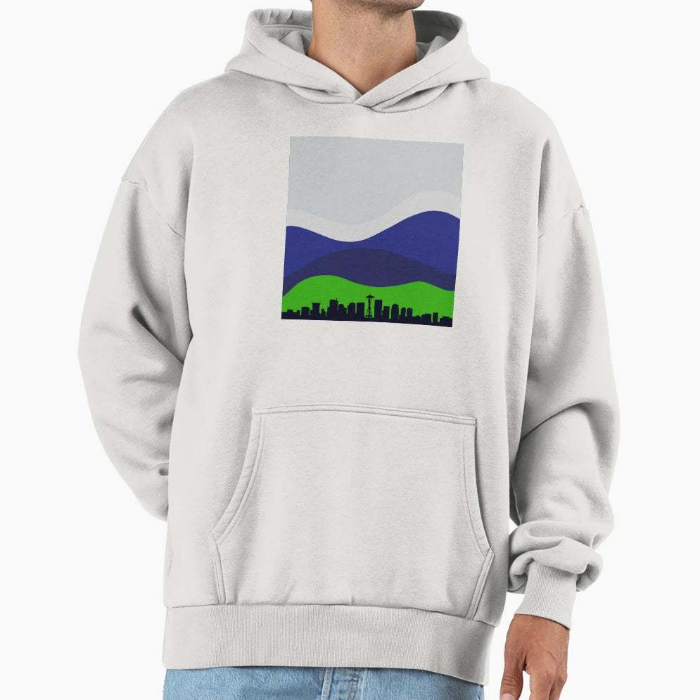 Seattle Skyline Hoodie - Graphic Print Unisex - T-Shirt, Sweatshirt, Hoodie
