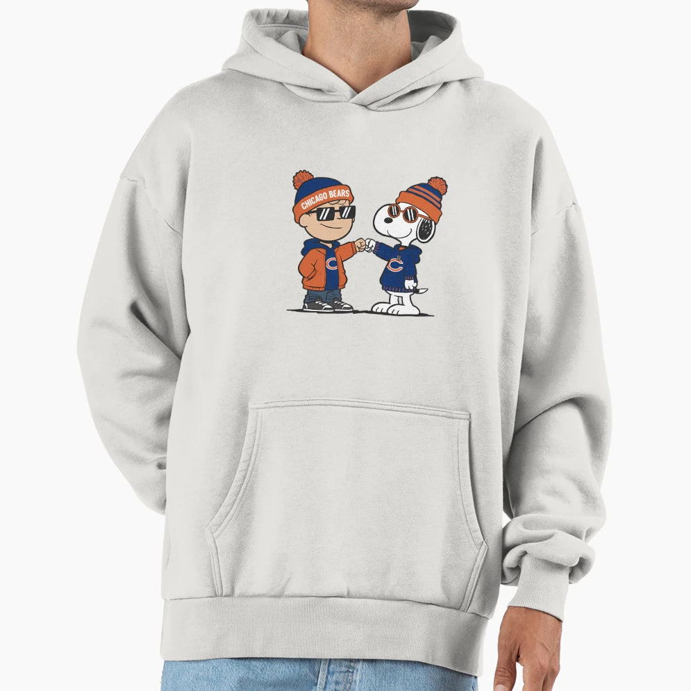 Snoopy And Charlie Brown Chicago Bears Hoodie - Custom Art Print Men Women - T-Shirt, Sweatshirt, Hoodie