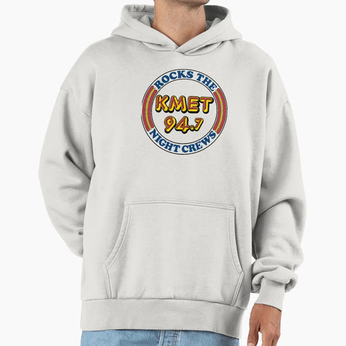 Kmet 94 7 Fm Rocks Night Crews T-Shirt - Casual Everyday Wear Unisex - T-Shirt, Sweatshirt, Hoodie