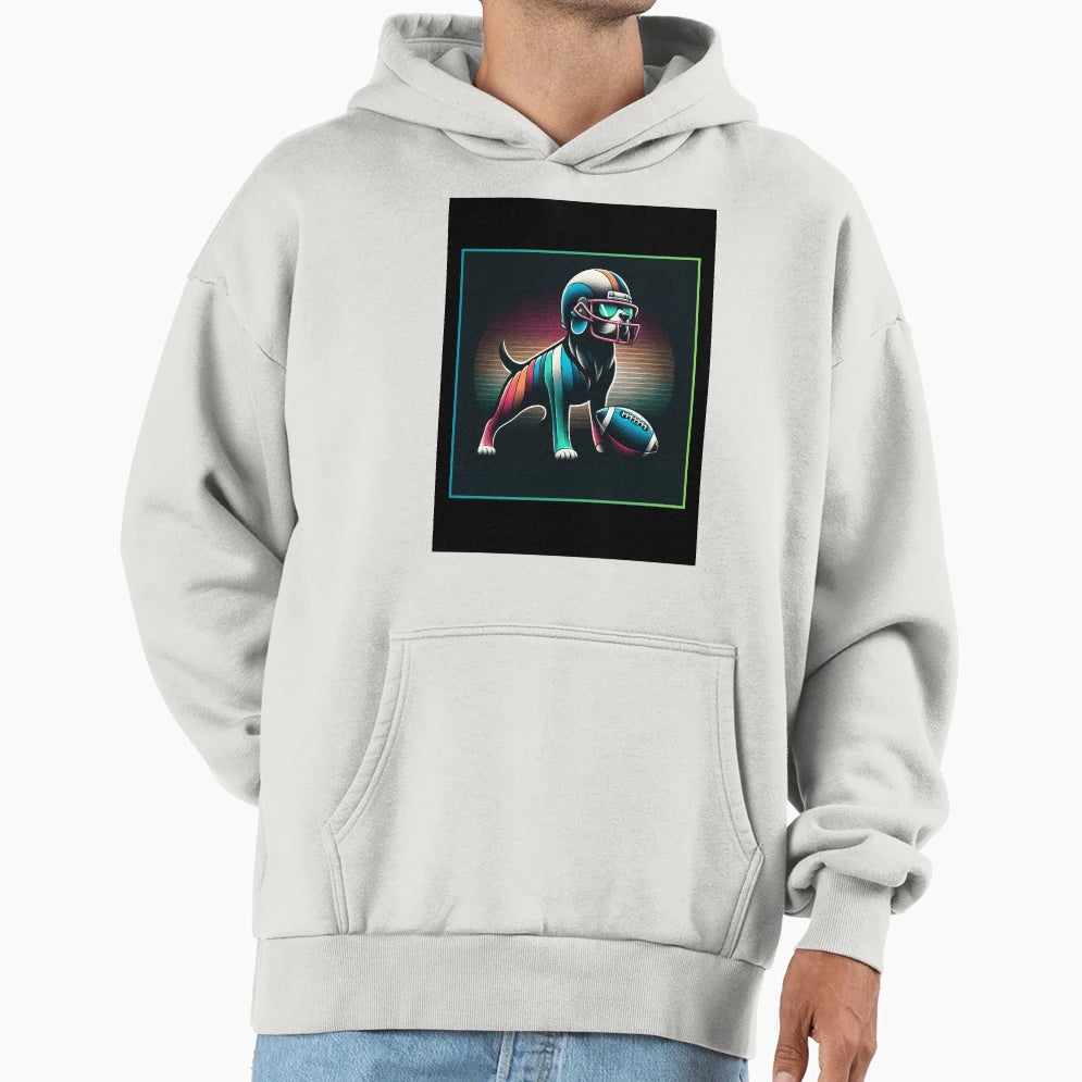 Football Dog Hoodie - Trendy Graphic for Adults - T-Shirt, Sweatshirt, Hoodie