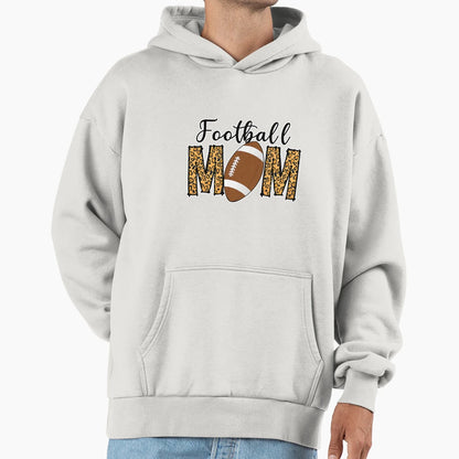 Football Mom Leopard Football Mom Hoodie - Novelty Apparel for Adults - T-Shirt, Sweatshirt, Hoodie