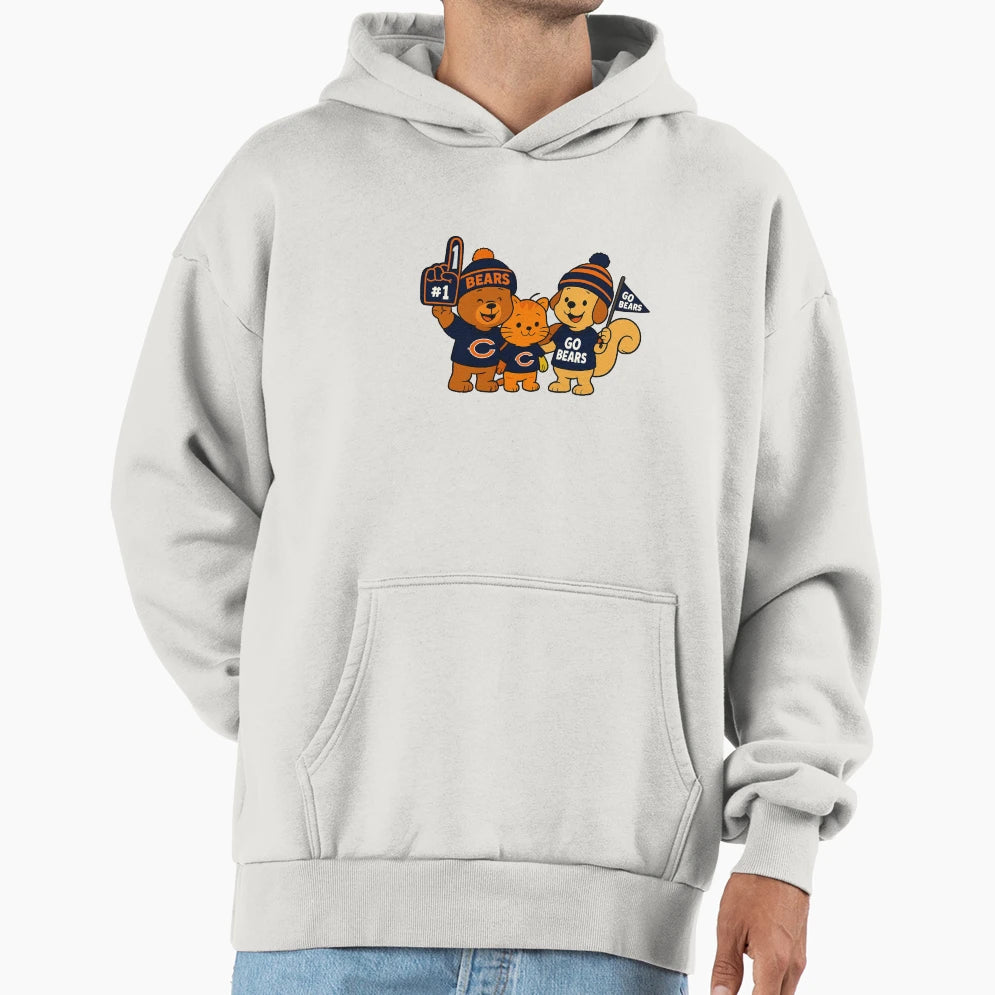 Go Bears Chicago Bears Bear Hoodie - Aesthetic Graphic Men Women - T-Shirt, Sweatshirt, Hoodie