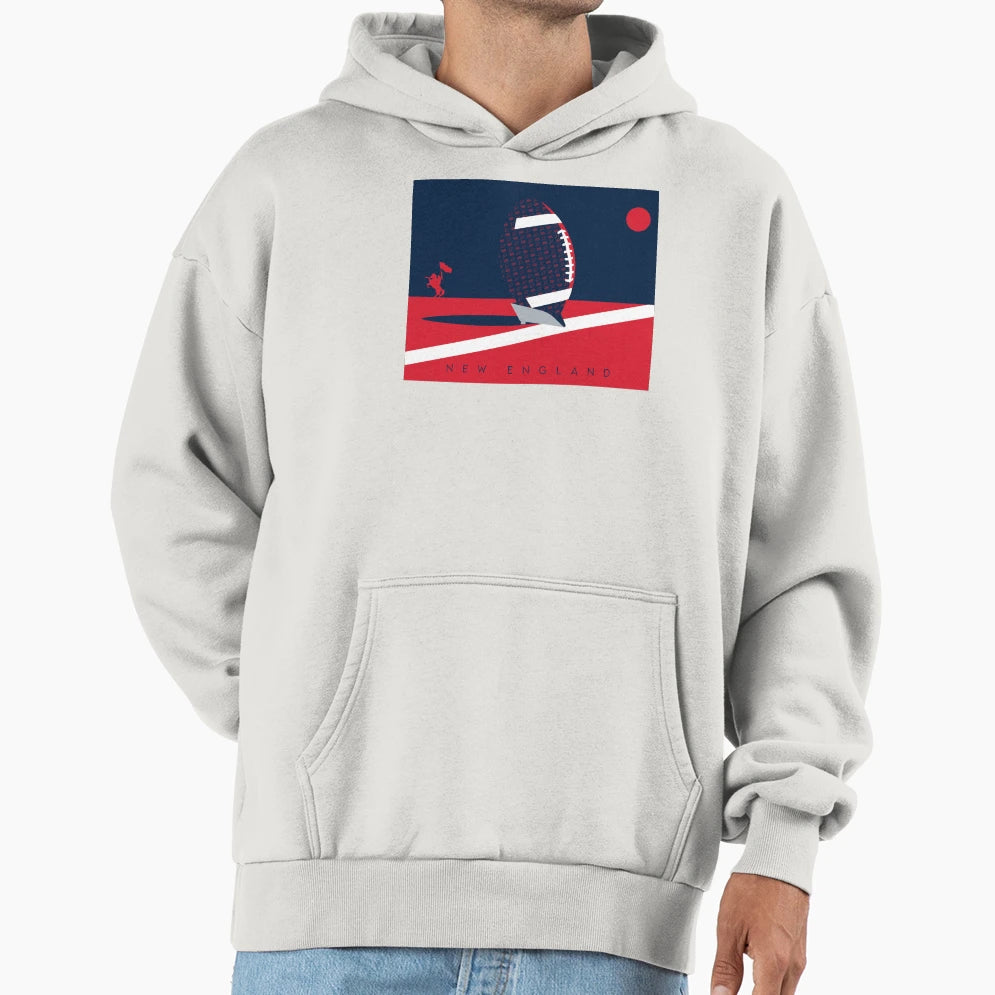 New England Boston Football Nfl Fan Art Hoodie - Minimalist Print Unisex - T-Shirt, Sweatshirt, Hoodie