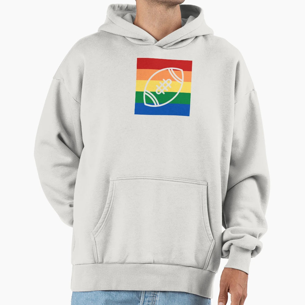 Rainbow Pride Football Hoodie - Custom Art Print for Adults - T-Shirt, Sweatshirt, Hoodie