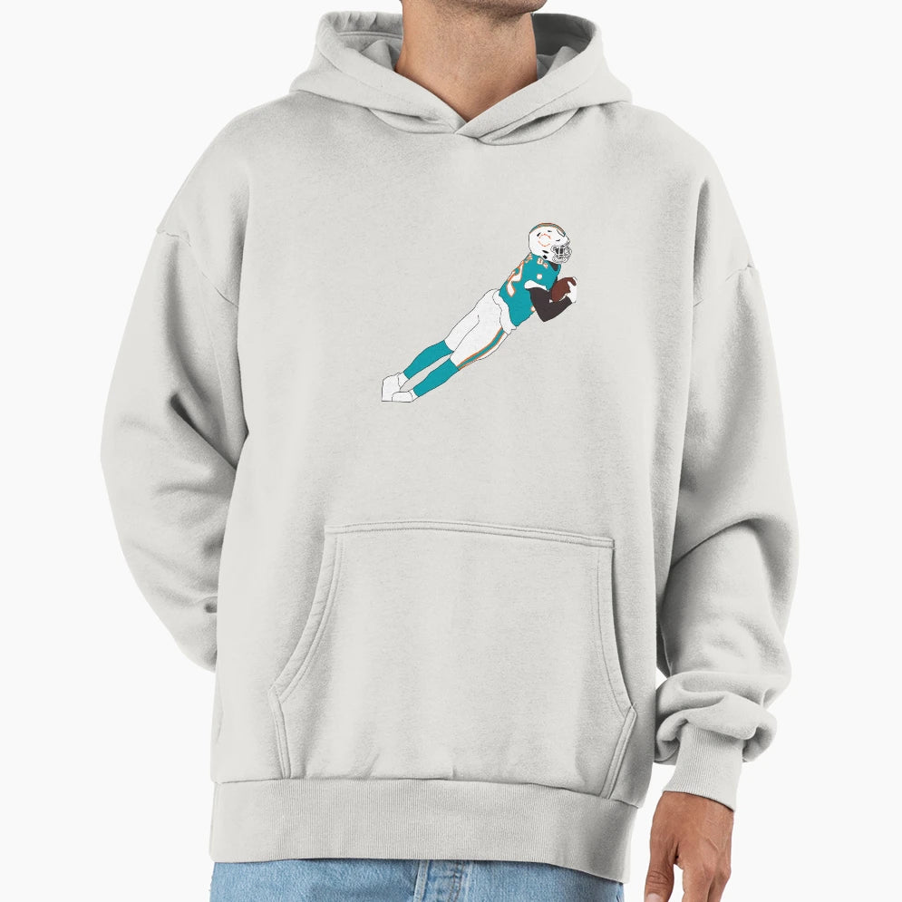 Miami Dolphins Preston Williams Toe Tap Hoodie - Unique Graphic for Adults - T-Shirt, Sweatshirt, Hoodie