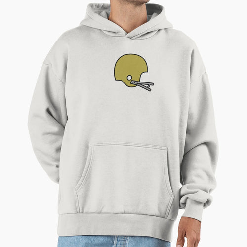 Old School Football Helmet Gold Hoodie - Fun Novelty Design for Adults - T-Shirt, Sweatshirt, Hoodie