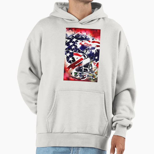 American Flag Football Paint Splatter Hoodie - Streetwear Style for Adults - T-Shirt, Sweatshirt, Hoodie