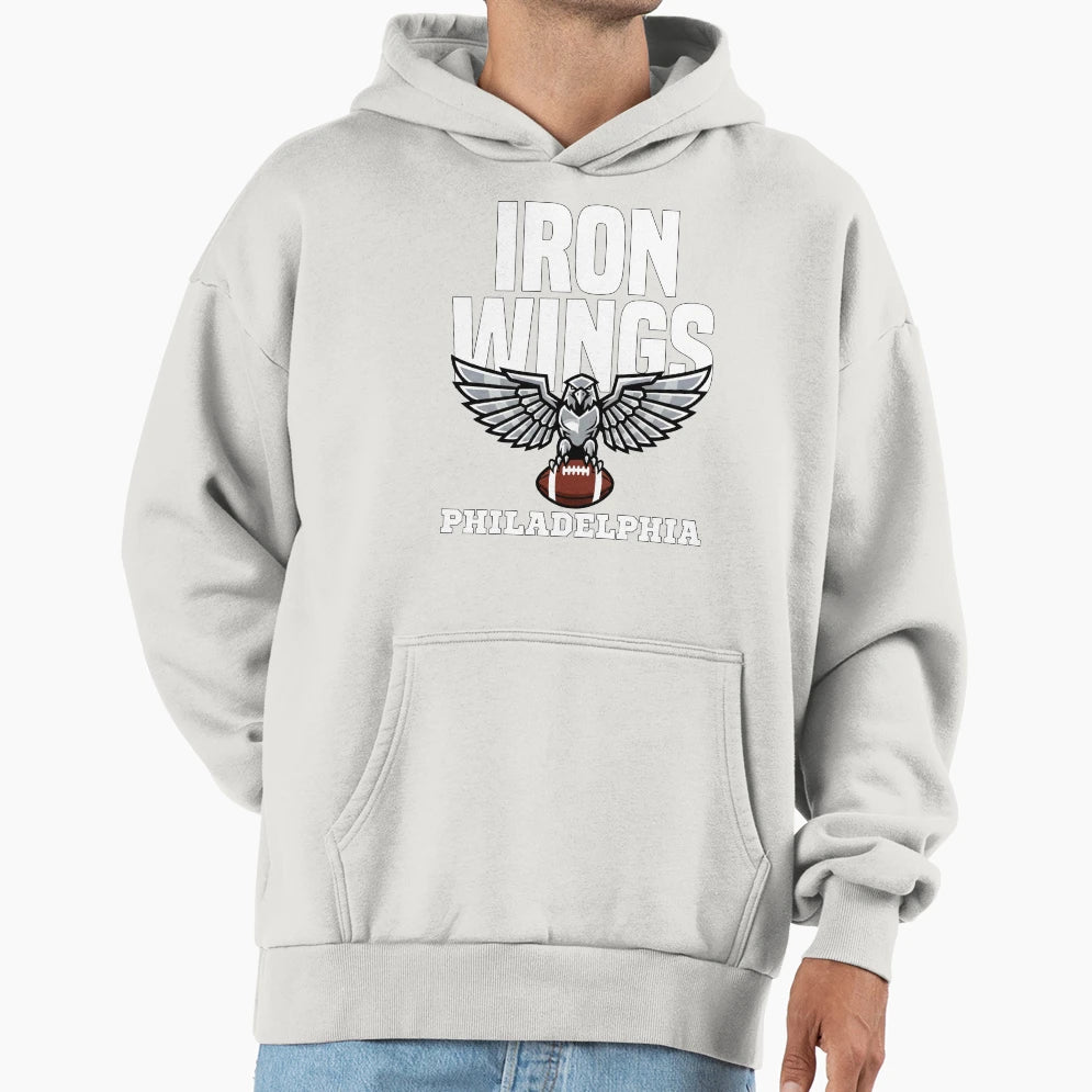 Philadelphia Iron Wings Philadelphia Hoodie - Novelty Apparel for Adults - T-Shirt, Sweatshirt, Hoodie