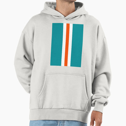 American Football Stripes Miami Teal Hoodie - Custom Art Print Unisex - T-Shirt, Sweatshirt, Hoodie