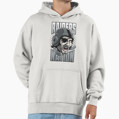 Raider Nation Warrior Silver And Hoodie - Minimalist Print for Adults - T-Shirt, Sweatshirt, Hoodie