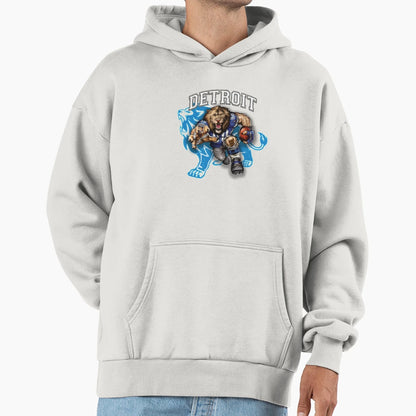 Detroit Football 8 Hoodie - Minimalist Print for Adults - T-Shirt, Sweatshirt, Hoodie