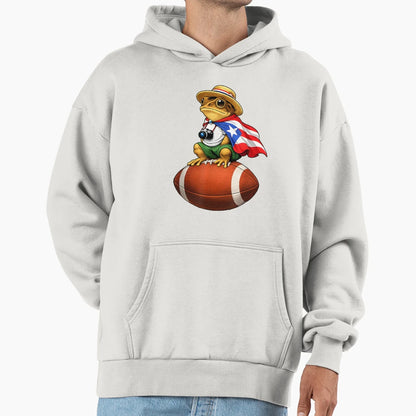 Coqui Frog Puerto Rico Flag Puerto Hoodie - Casual Everyday Wear Unisex - T-Shirt, Sweatshirt, Hoodie