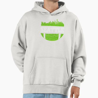 Seahawks Football Fan Seattle Skyline Hoodie - Unique Graphic Unisex - T-Shirt, Sweatshirt, Hoodie