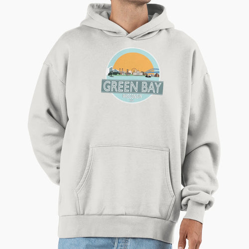 Green Bay City Scape Hoodie - Novelty Apparel for Adults - T-Shirt, Sweatshirt, Hoodie