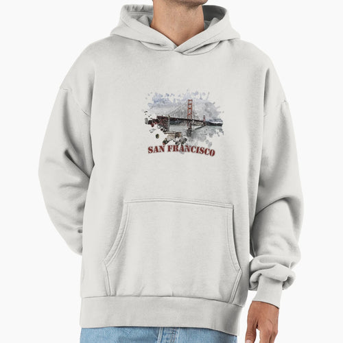 Golden Gate Bridge Hoodie - Minimalist Print for Adults - T-Shirt, Sweatshirt, Hoodie