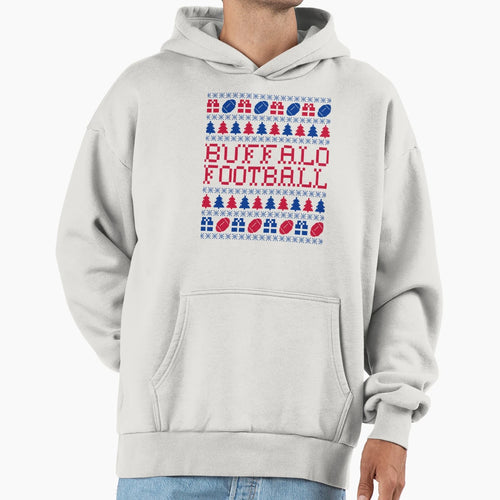 Buffalo Football Holiday Hoodie - Graphic Print Men Women - T-Shirt, Sweatshirt, Hoodie