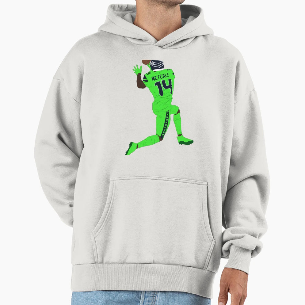 Dk Metcalf Number 14 Metcalf Receive Ball Hoodie - Graphic Print for Adults - T-Shirt, Sweatshirt, Hoodie