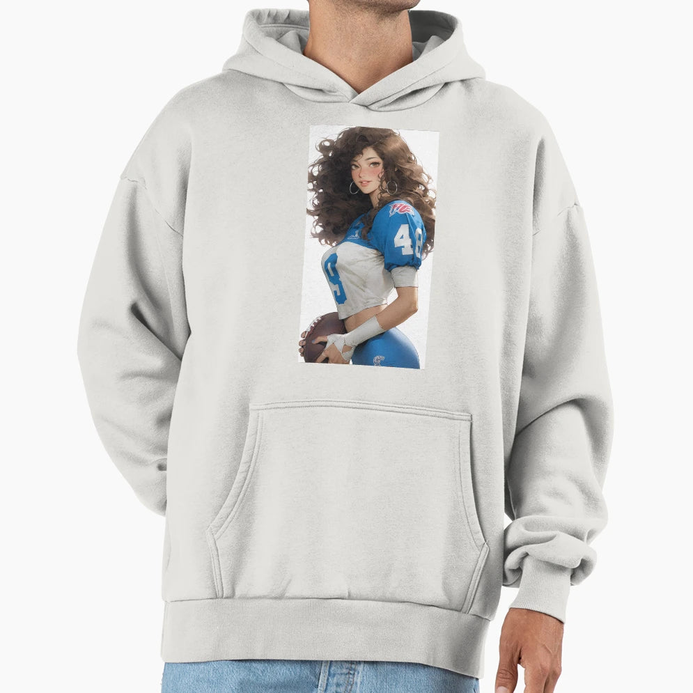 American Football Player Hoodie - Aesthetic Graphic for Adults - T-Shirt, Sweatshirt, Hoodie