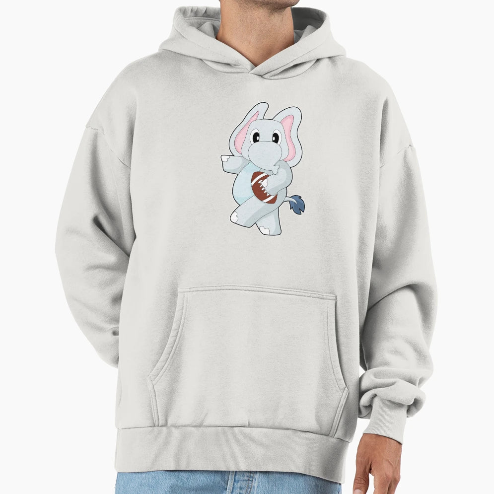 Elephant American Football Hoodie - Graphic Print Unisex - T-Shirt, Sweatshirt, Hoodie
