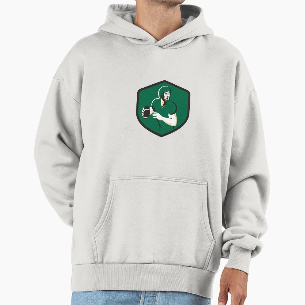 American Football Quarterback Qb Hoodie - Aesthetic Graphic Men Women - T-Shirt, Sweatshirt, Hoodie