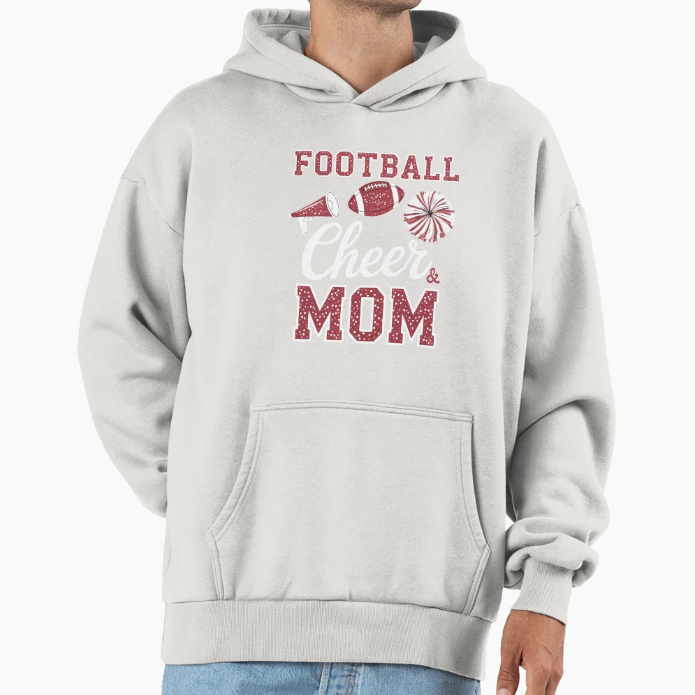Loud Proud Football And Cheer Mom Hoodie - Graphic Print Unisex - T-Shirt, Sweatshirt, Hoodie