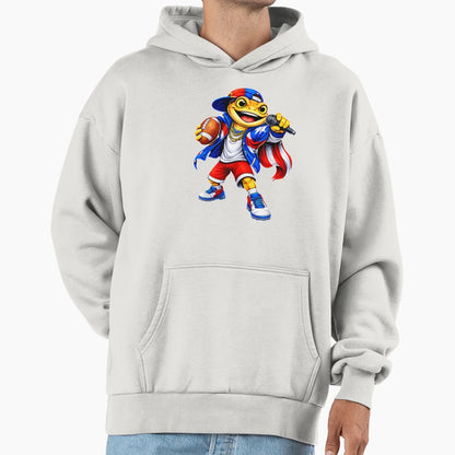 Puerto Rico Flag Music Coqui Frog Funny Hoodie - Graphic Print Men Women - T-Shirt, Sweatshirt, Hoodie