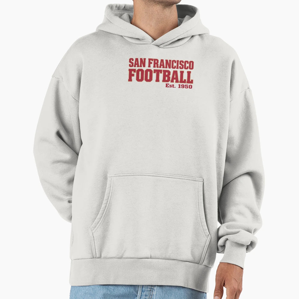 San Francisco Football Established Hoodie - Casual Everyday Wear Men Women - T-Shirt, Sweatshirt, Hoodie