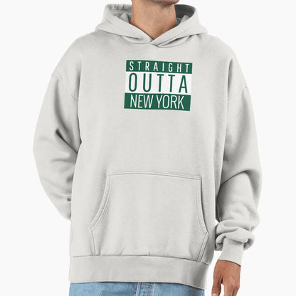 Straight Outta New York Football Hoodie - Fun Novelty Design Men Women - T-Shirt, Sweatshirt, Hoodie