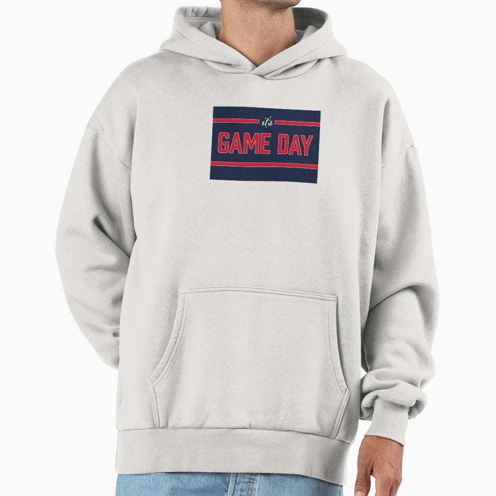 Its Game Day Navy Red Hoodie - Trendy Graphic Unisex - T-Shirt, Sweatshirt, Hoodie