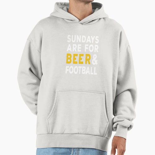 Sundays Are Beer And Football Hoodie - Novelty Apparel for Adults - T-Shirt, Sweatshirt, Hoodie