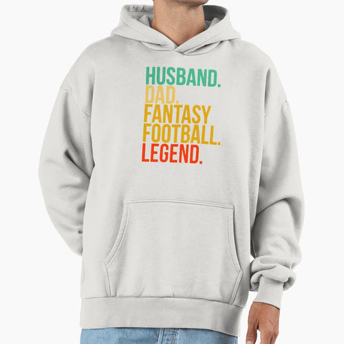 Husband Dad Fantasy Football Legend Hoodie - Custom Art Print Men Women - T-Shirt, Sweatshirt, Hoodie